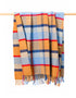 John Hanly Cashmere Throw | Orange Blue Check