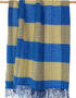 John Hanly Cashmere Throw | Blue Yellow Block Check