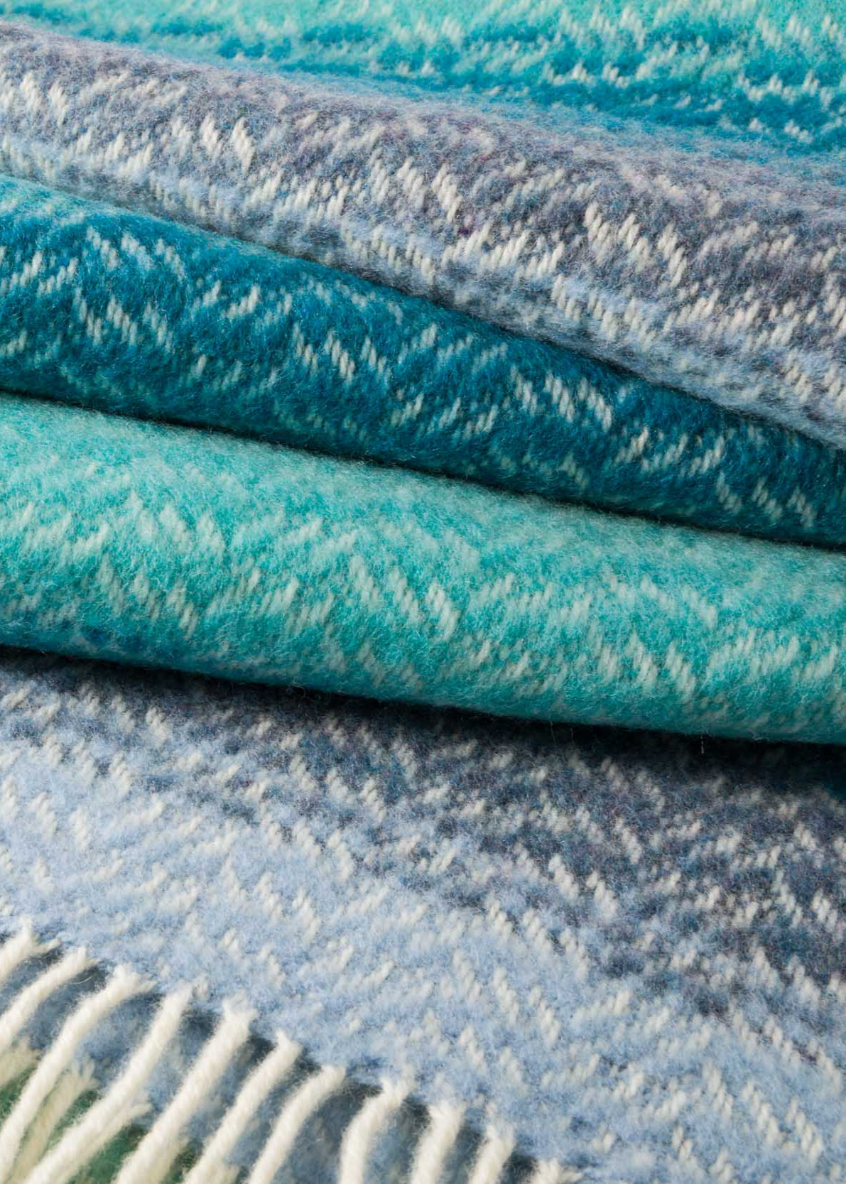 John Hanly Cashmere Throw | Aqua Teal Mist