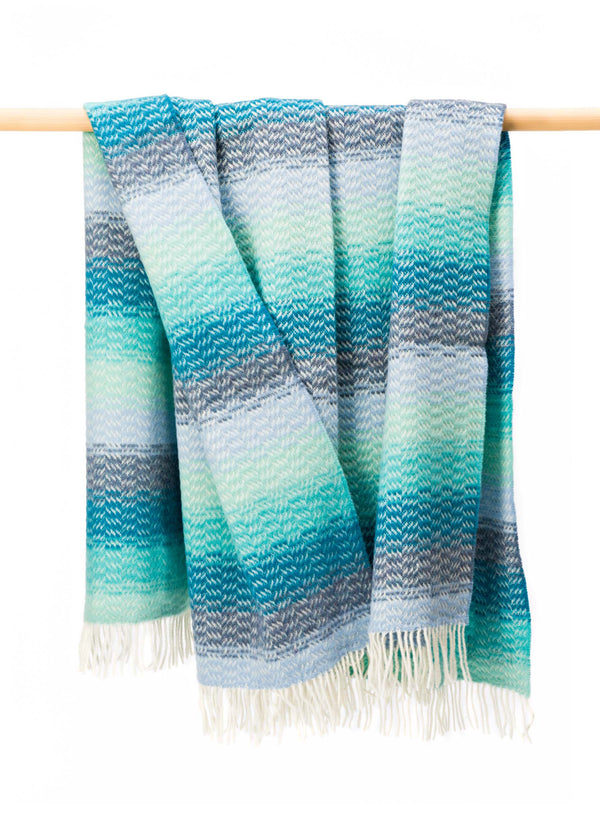 John Hanly Cashmere Throw | Aqua Teal Mist