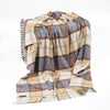 Merino Wool Cashmere Throw Grey Mustard Plaid