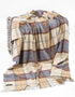 Merino Wool Cashmere Throw Grey Mustard Plaid