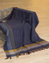 John Hanly Cashmere Merino Throw | Navy Mustard