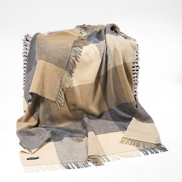 John Hanly Cashmere Merino Throw | Gray Cream