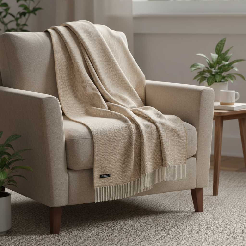 John Hanly Oversized Cashmere Throw - Beige