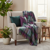 John Hanly Cashmere Merino Throw - Purple Green Navy