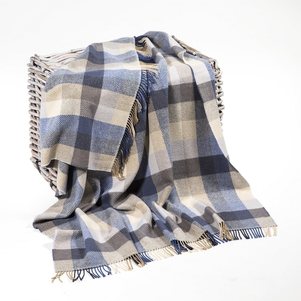 John Hanly Cashmere Merino Throw | Denim Cream