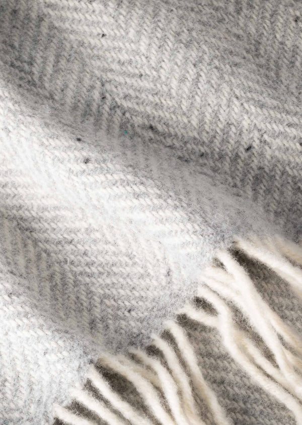 John Hanly Cashmere Merino Throw - Pale Grey