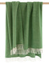 John Hanly Cashmere Merino Throw | Green Herringbone