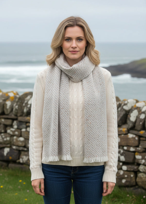 Écharpe Mucros Skellig V97 | Écharpe en laine mérinos irlandaise et cachemire