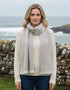 Mucros Aran Scarf | Merino Wool Alpaca Scarf | Beige