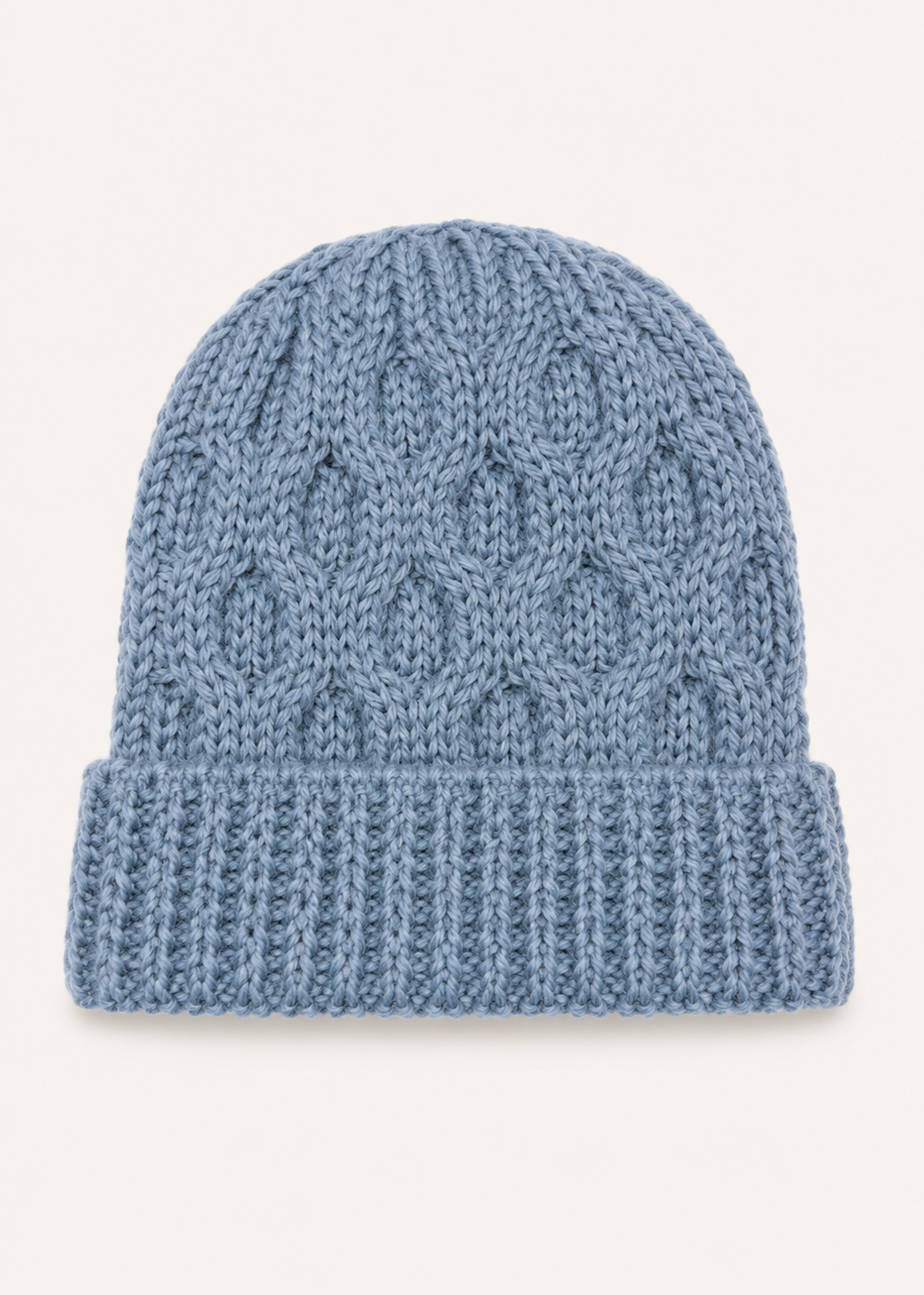 Aran Merino Wool Beanie Hat | Mist Marl