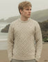 Aran Crew Neck Merino Sweater | Oatmeal