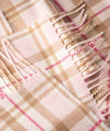 John Hanly Merino Scarf | Pink Check