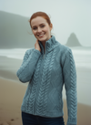 Cable Knit Aqua Aran Cardigan