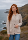 Aran Lumber Cardigan | 100% Merino Wool | Parsnip