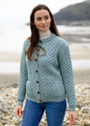 Aran Cable Knit Cardigan | Aqua