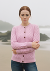 Aran Lumber Cardigan | Pink