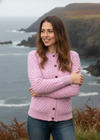 Aran Lumber Cardigan | Pink