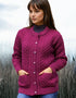 Aran Lumber Cardigan | Raspberry Marl