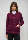 Aran Lumber Cardigan | Raspberry Marl