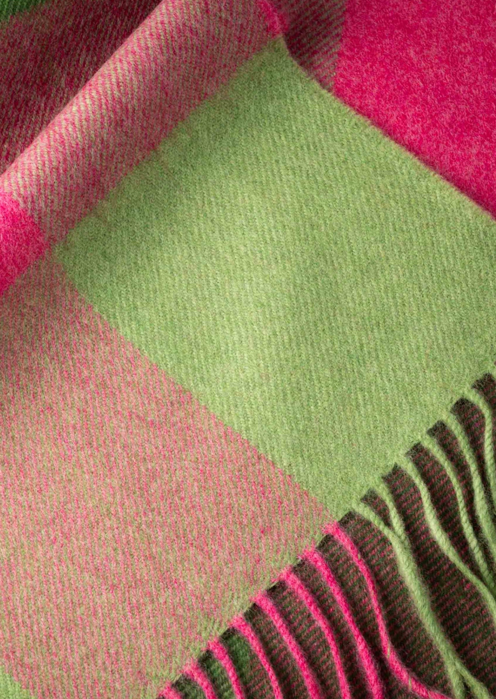 John Hanly Merino Scarf | Pink Green