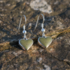 Silver Heart Connemara Marble Earrings
