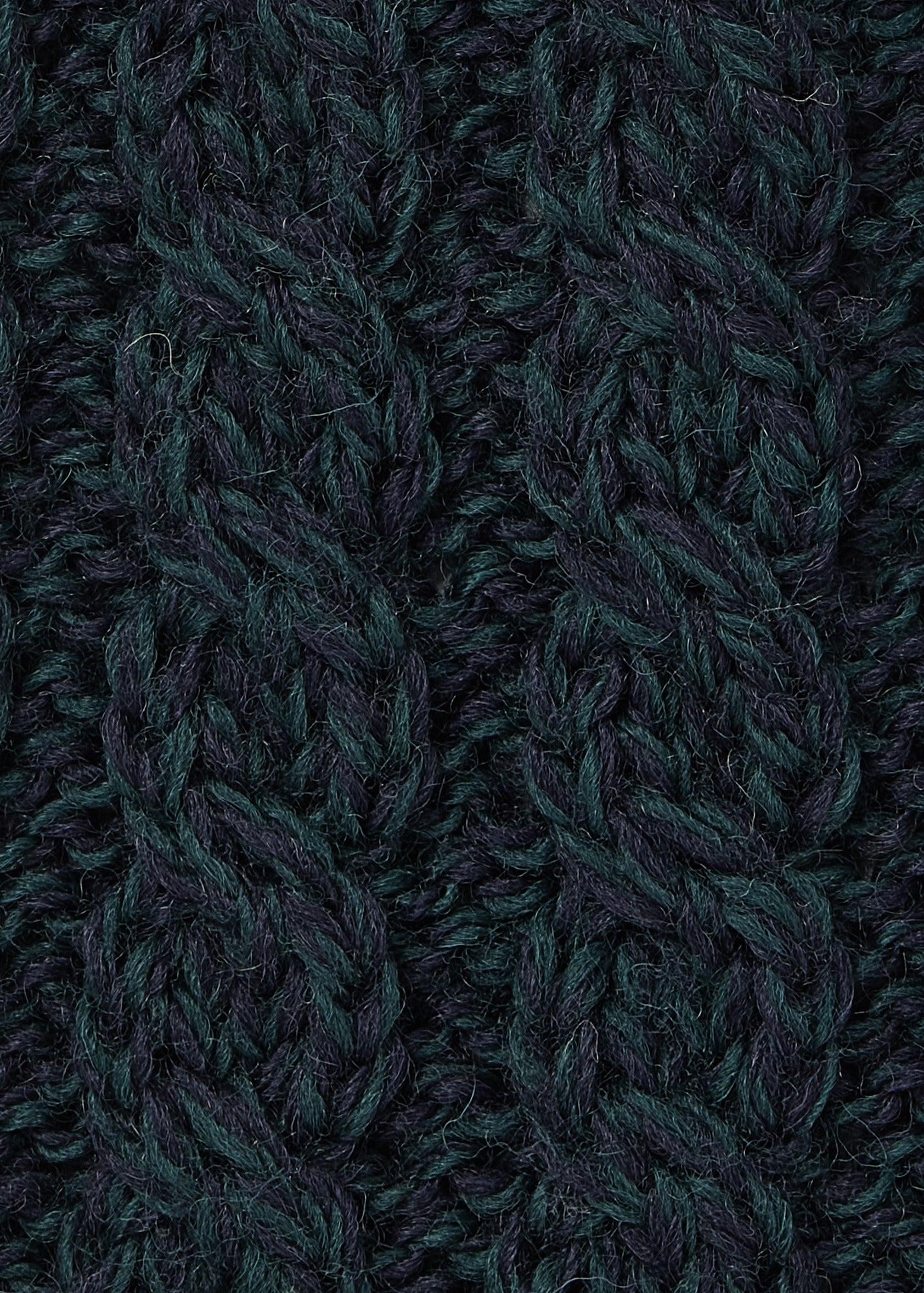 Aran Honeycomb Blanket | Navy Green Mix - Clearance
