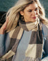 John Hanly Merino Scarf | Brown Check