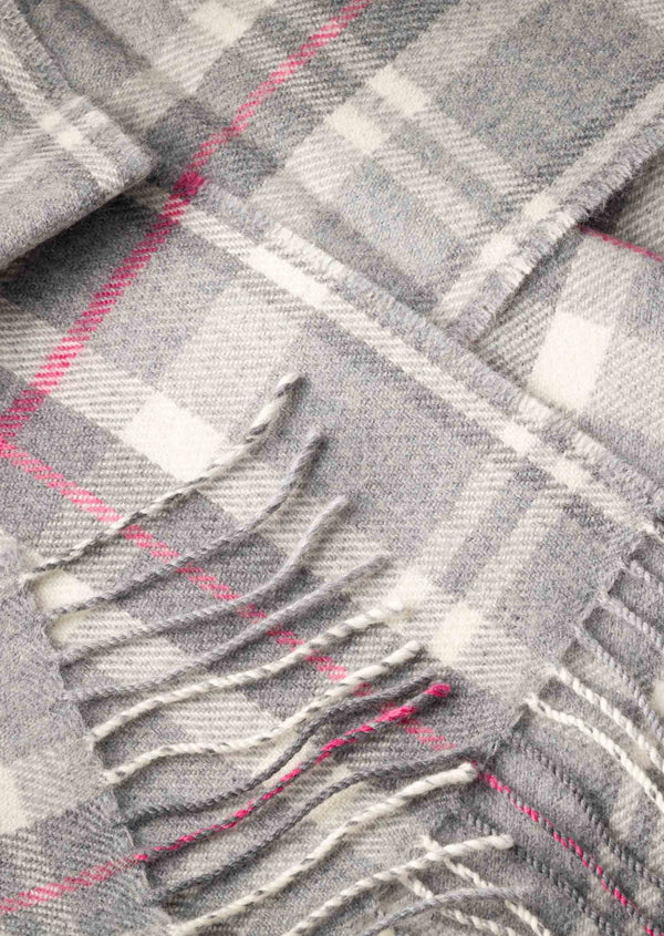 John Hanly Merino Scarf | Grey Pink