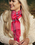 John Hanly Merino Scarf | Pink Red Check