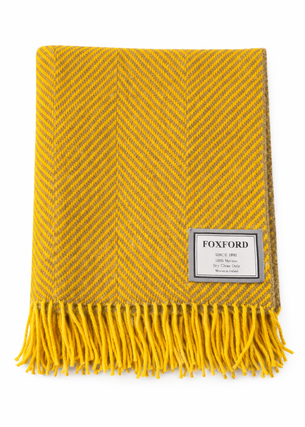 Foxford Merino Wool Throw | Gold Grouser 