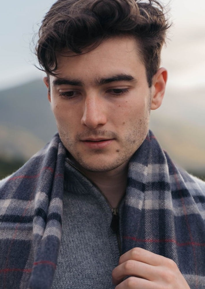 John Hanly Merino Scarf | Charcoal Grey