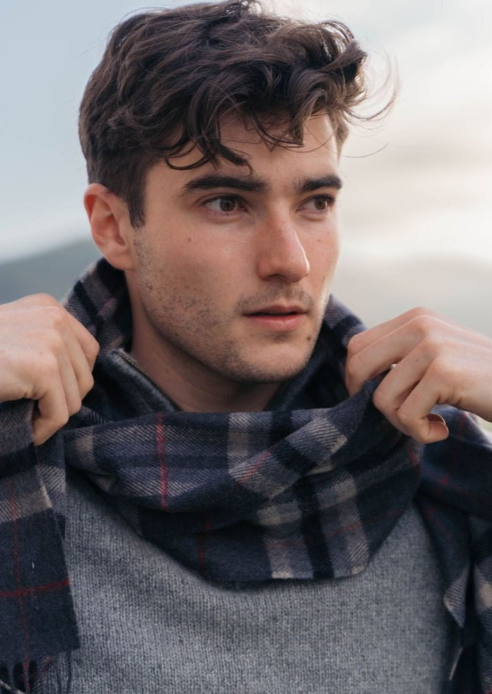 John Hanly Merino Scarf | Charcoal Grey