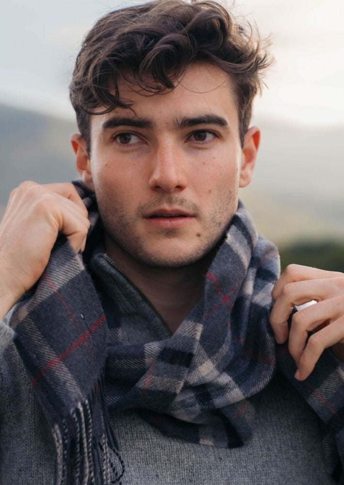 John Hanly Merino Scarf | Charcoal Grey