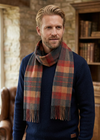 John Hanly Merino Scarf | Orange Charcoal