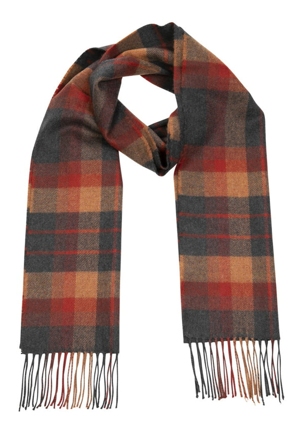 John Hanly Merino Scarf | Orange Charcoal