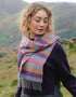 John Hanly Lambswool Scarf | Purple Orange Pink Stripe