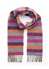 John Hanly Lambswool Scarf | Purple Orange Pink Stripe