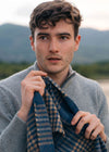 John Hanly Lambswool Scarf | Navy Beige
