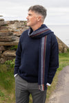 John Hanly Lambswool Scarf | Navy Stripe