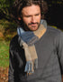 John Hanly Lambswool Scarf | Grey Blue Silver