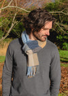 John Hanly Lambswool Scarf | Grey Blue Silver