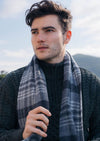 John Hanly Lambswool Scarf | Grey Charcoal