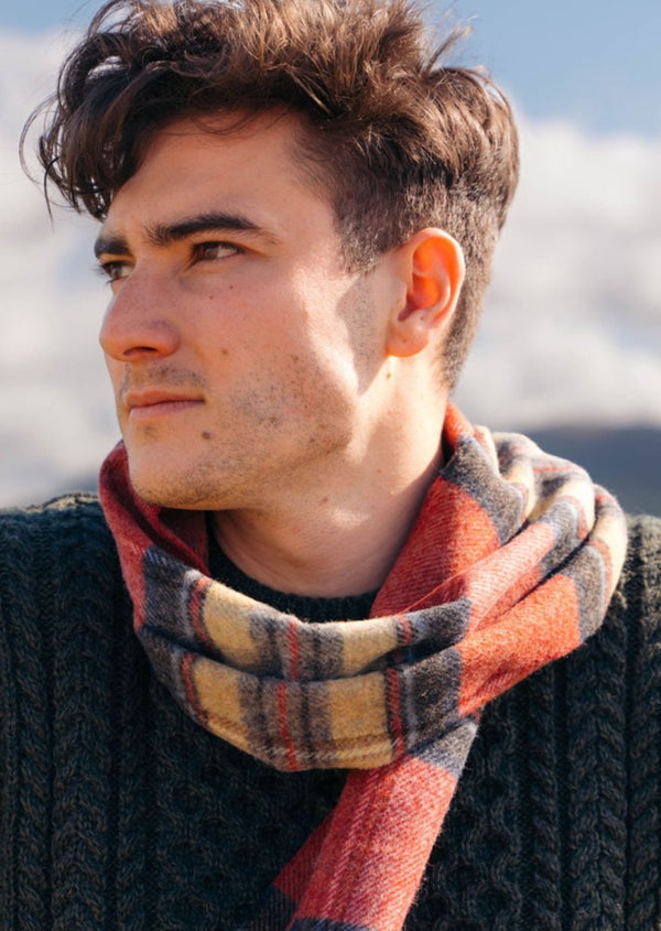 John Hanly Lambswool Scarf | Check