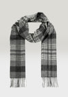 John Hanly Lambswool Scarf Grey Charcoal