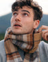 John Hanly Lambswool Scarf | Silver Grey Plaid