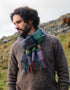 John Hanly Lambswool Scarf | Green Navy Check | Irish Heritage