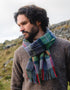 John Hanly Lambswool Scarf | Green Navy Check