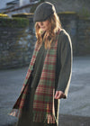 John Hanly Long Scarf | Mixed Greens Red Check